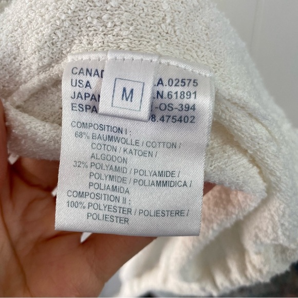 Vintage Escada Sport Zip Front Textured White Hoodie Sheer Hood And Pockets Sz M - Picture 11 of 13